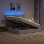 Letto con contenitore LED e materasso Tortora 140 x 200 cm 3460014