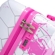 Set di 3 Valigie Rigide in PC con Stampa e Lucchetto a Combinazione Rosa - 20", 24", 28"