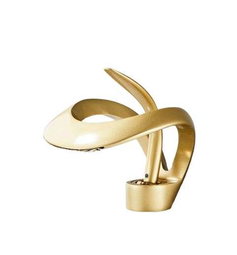 NAVIS | Rubinetto da bagno a cascata di design oro opaco | Elegante in acciaio inossidabile premium per lavelli | Miscelatore hotel 2 attacchi