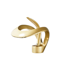 NAVIS | Rubinetto da bagno a cascata di design oro opaco | Elegante in acciaio inossidabile premium per lavelli | Miscelatore hotel 2 attacchi