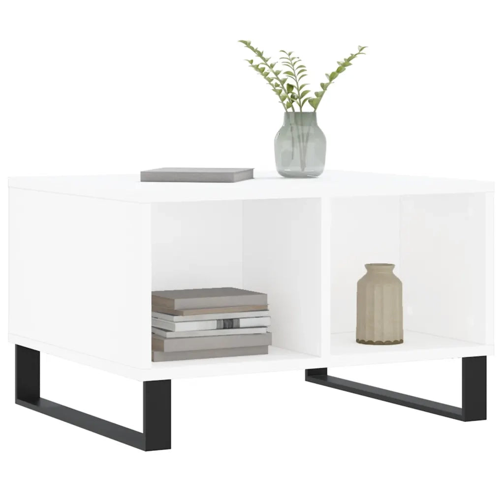 Tavolino da salotto | Tavolino da caff¨¨ | Tavolino da Soggiorno Bianco 60x50x36,5 cm in Legno Multistrato