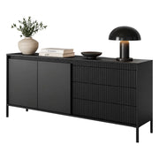 Madia Hatone, Credenza 3 Cassetti, 187x40x81h cm Nero