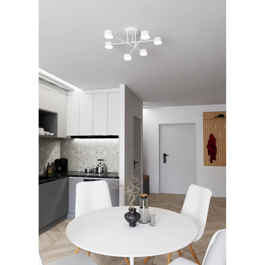 Lampada a sospensione HALO in acciaio verniciato bianco