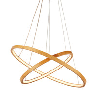 Lampadario Moderno Eternità Acciaio Marrone Legno Oro Led 6,25W 2700K