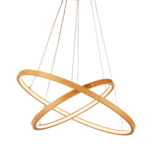 Lampadario Moderno Eternità Acciaio Marrone Legno Oro Led 6,25W 2700K