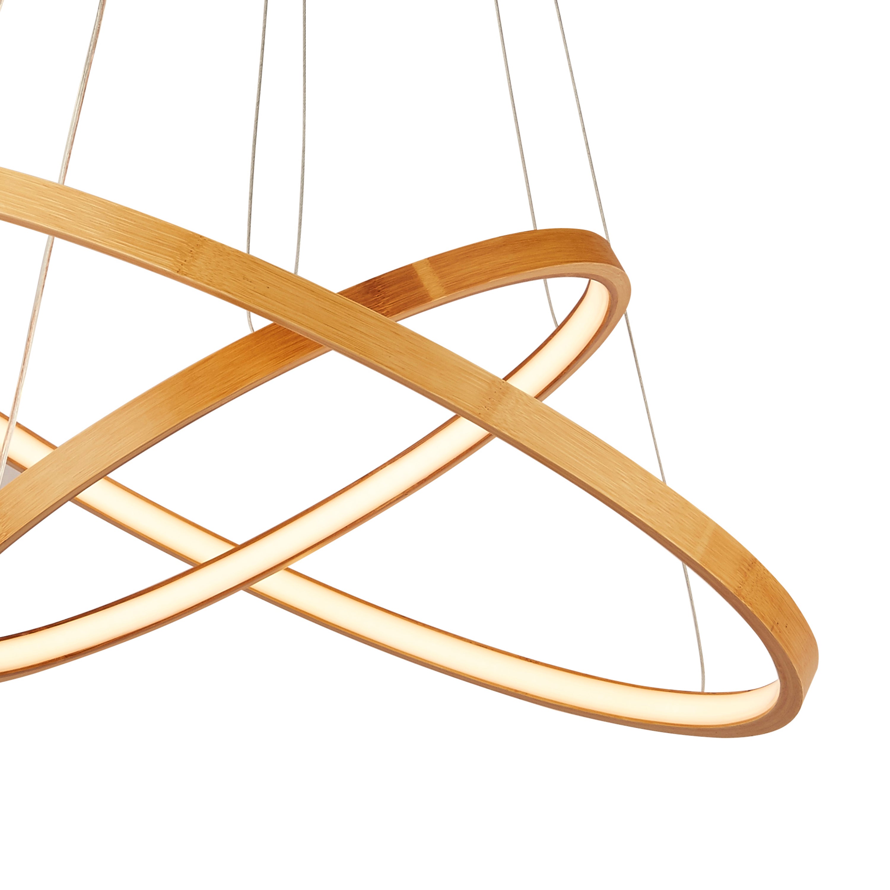 Lampadario Moderno Eternità Acciaio Marrone Legno Oro Led 6,25W 2700K