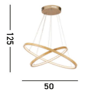 Lampadario Moderno Eternità Acciaio Marrone Legno Oro Led 6,25W 2700K