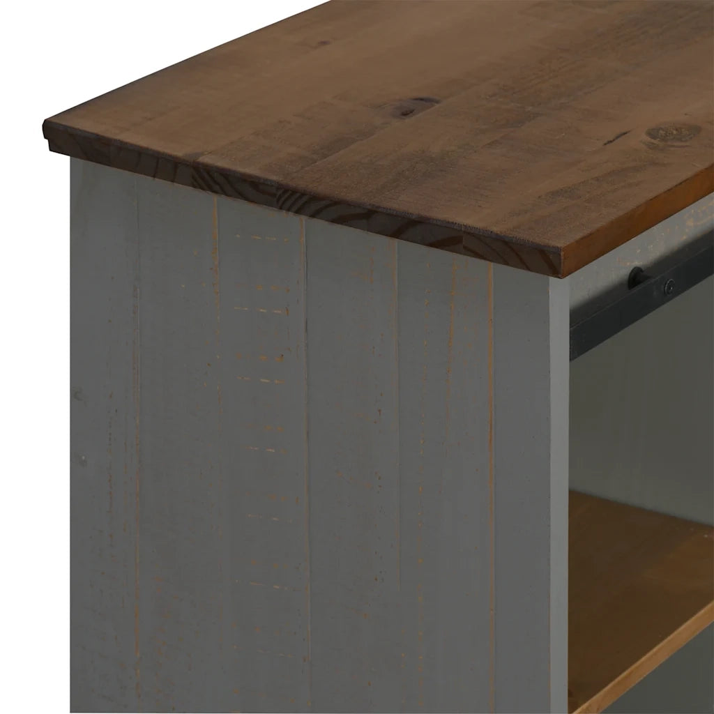 Credenza-Buffet-Armadio da cucina HALDEN con Anta Scorrevole 80x40x80 cm Legno Massello 248276