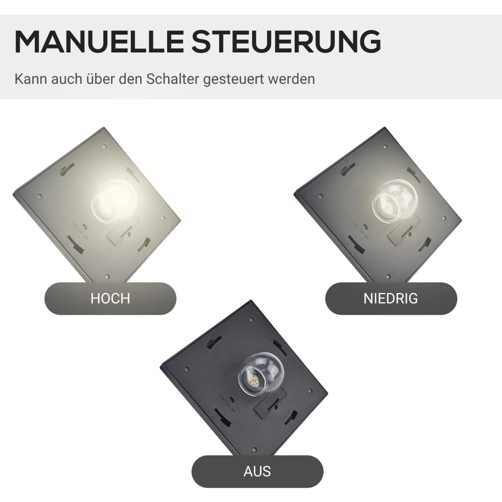 Lampada Da Giardino Solare A 3 Fiamme Con LED Nero 51,5 X 47 X 182,5 Cm In Acciaio Inossidabile