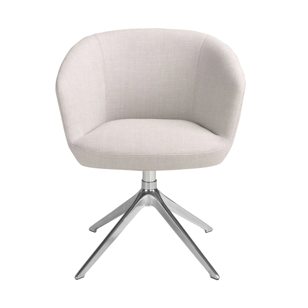 Sedia girevole in tessuto grigio chiaro