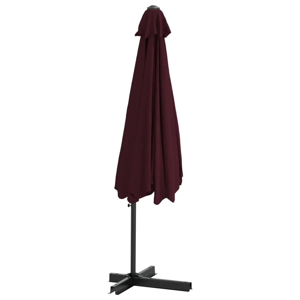 Ombrellone da esterno con palo in acciaio da 300 cm rosso bordeaux 02_0008192