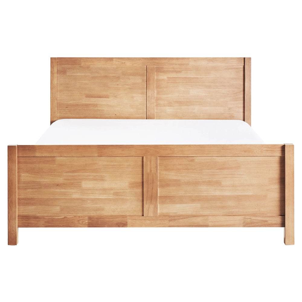 Letto Matrimoniale con Testiera Struttura a Doghe in marrone chiaro 160 x 200 cm stile moderno