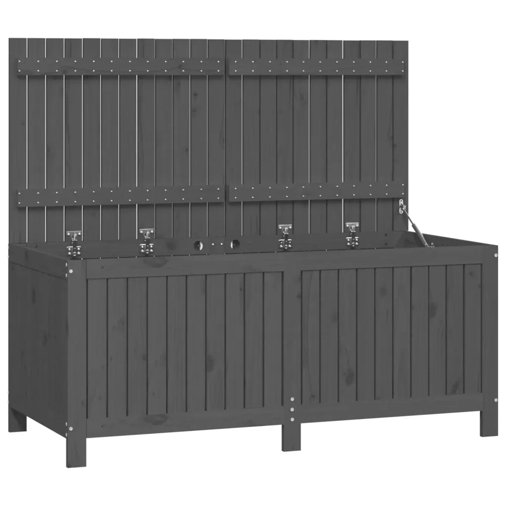 Contenitore da Giardino Grigio 147x68x64 cm Legno Massello Pino