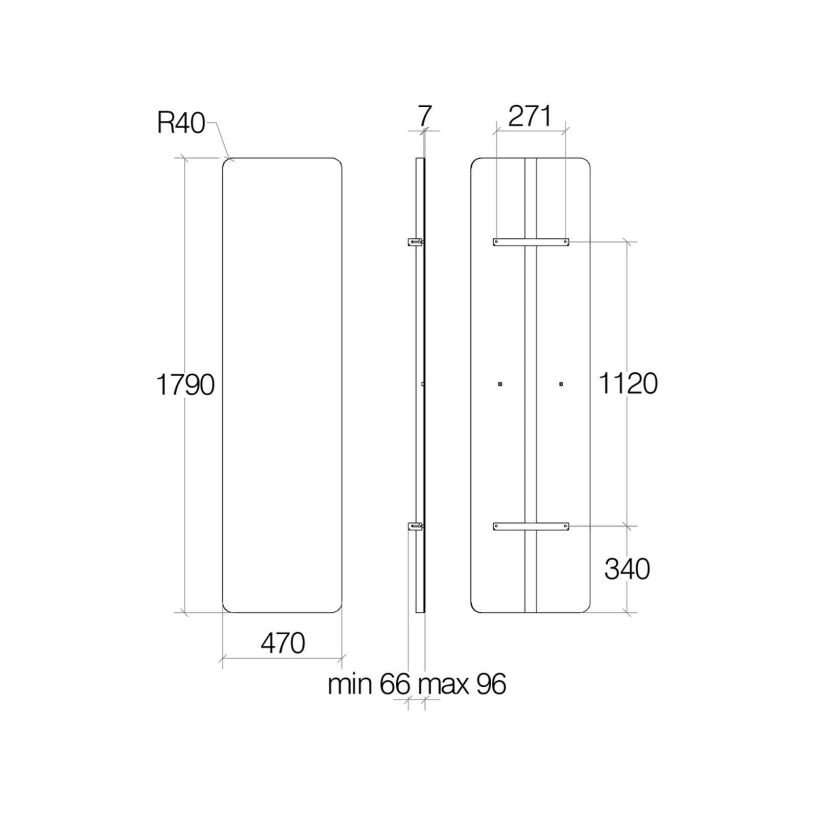 Lineabeta - Termoarredo elettrico a muro Caligo L.47 H.179 cm in acciaio nero