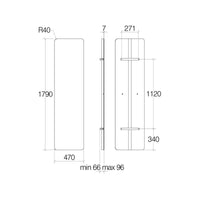 Lineabeta - Termoarredo elettrico a muro Caligo L.47 H.179 cm in acciaio nero