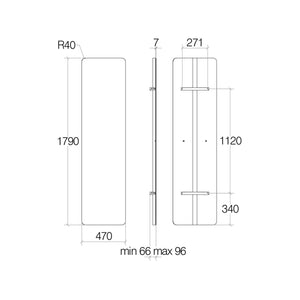 Lineabeta - Termoarredo elettrico a muro Caligo L.47 H.179 cm in acciaio nero