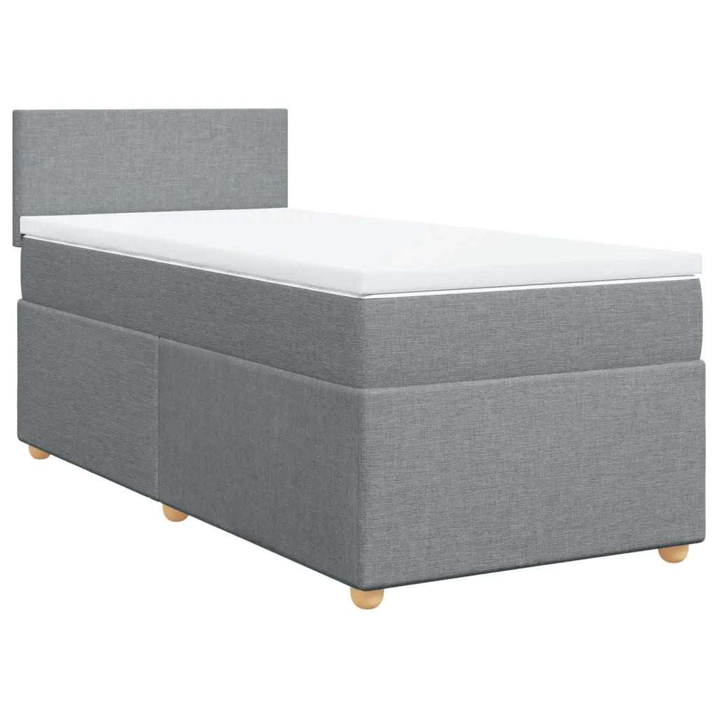Giroletto a Molle con Materasso Grigio Chiaro100x200 cm Tessuto