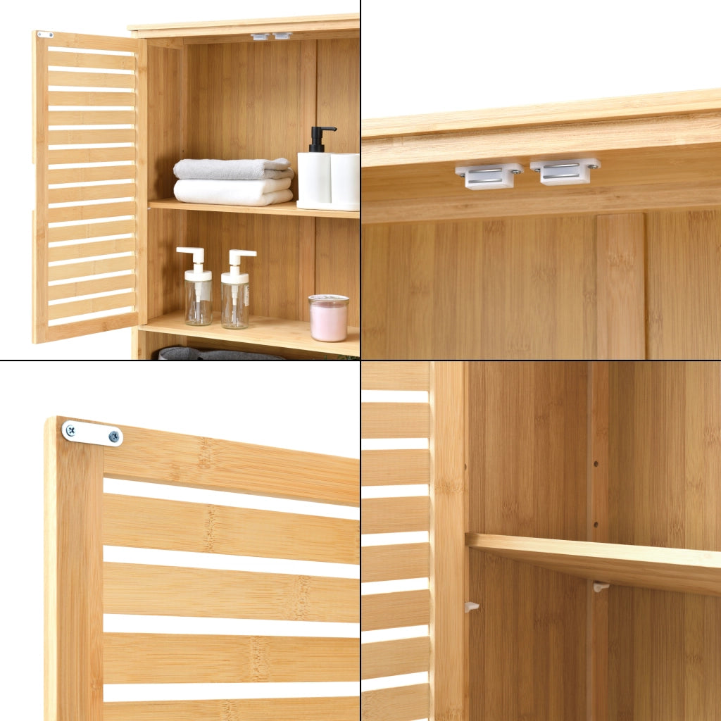 Mobile Contenitore Geta Scaffale Sopra WC 170 x 66 x 23 cm - Bambù Naturale [en.casa]