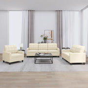 Set di Divani 3 pz con Cuscini crema in Similpellecod mxl 83113