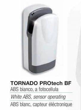 Asciugamani elettrico a parete Tornado Protech BF in plastica bianco