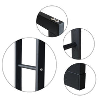 Portalegna in Metallo Verniciato Porta Legna Interno Esterno 100x40x25cm Nero