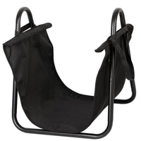 Culla Portalegna Metallo con Cesto Tessuto Oxford Porta Legna Camino Stufa Nero