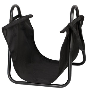 Culla Portalegna Metallo con Cesto Tessuto Oxford Porta Legna Camino Stufa Nero