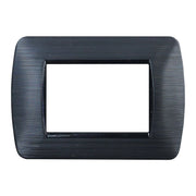 Placca Plastica Serie Space 3P Colore Nero Satinato Compatibile Con Bticino Living Light