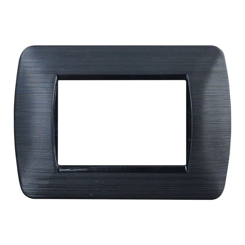 Placca Plastica Serie Space 3P Colore Nero Satinato Compatibile Con Bticino Living Light