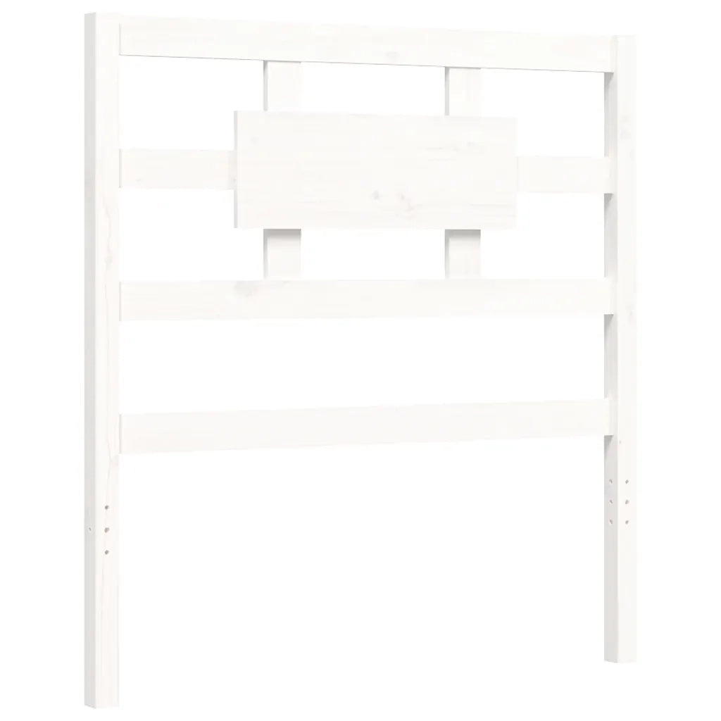 Giroletto con Testiera-Struttura Letto con testiera Bianco Single in Legno Massello 148148