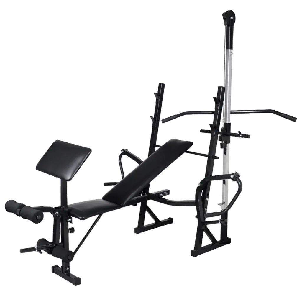 Panca Multifunzione con Bilanciere e Set di Manubri 30,5kg 275365
