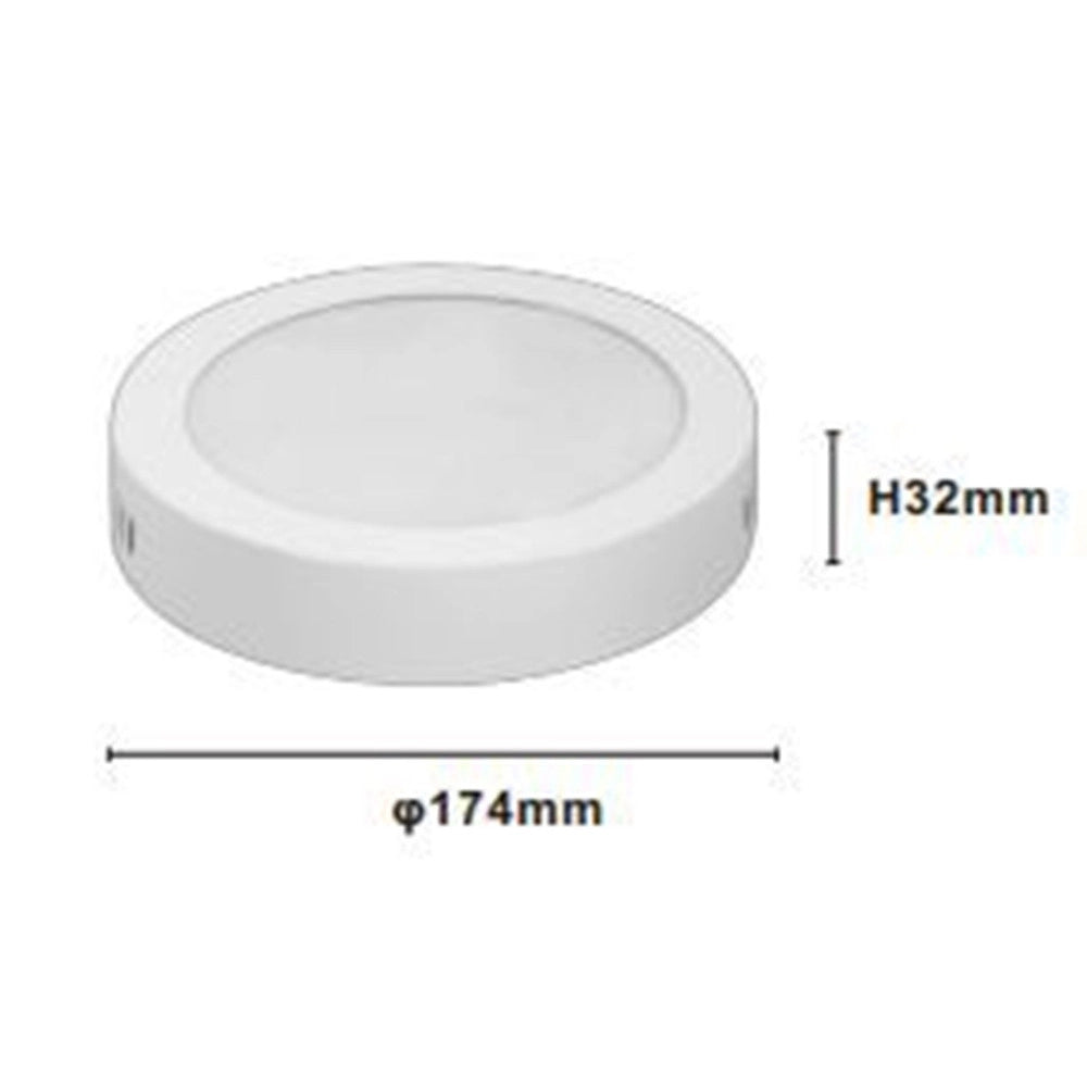 Trade Shop - Plafoniere Led 12w Luce 3000k-6500k Tondo Soffitto Parete Interruttore 1320lm 00137 -