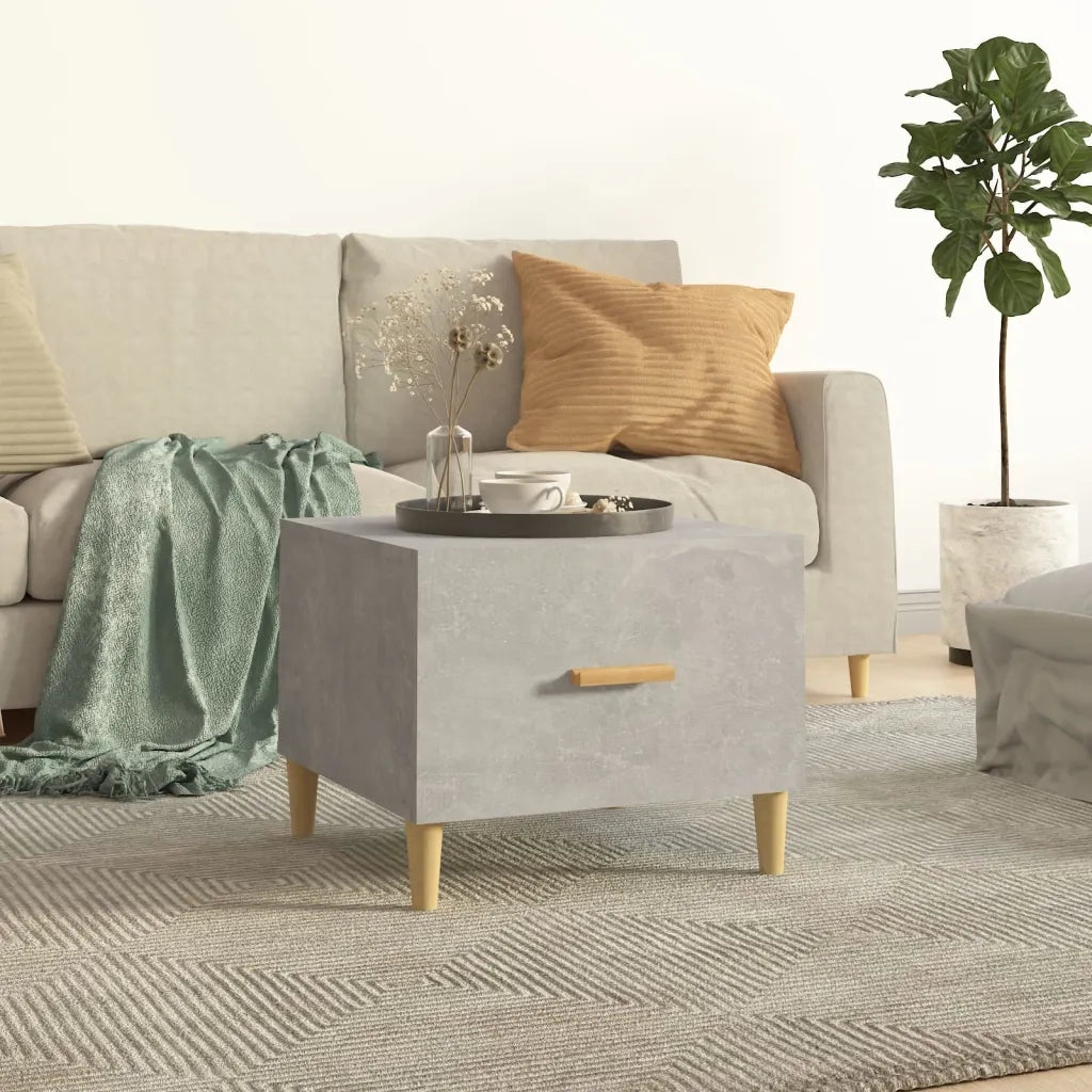 Tavolino salotto | Tavolino da caff¨¨ | Tavolino da Soggiorno Grigio Cemento 50x50x40 cm Legno Multistrato