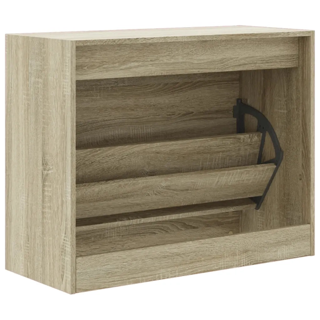 Scarpiera-Scaffale per scarpe Rovere Sonoma 80x34x63 cm in Legno Multistrato