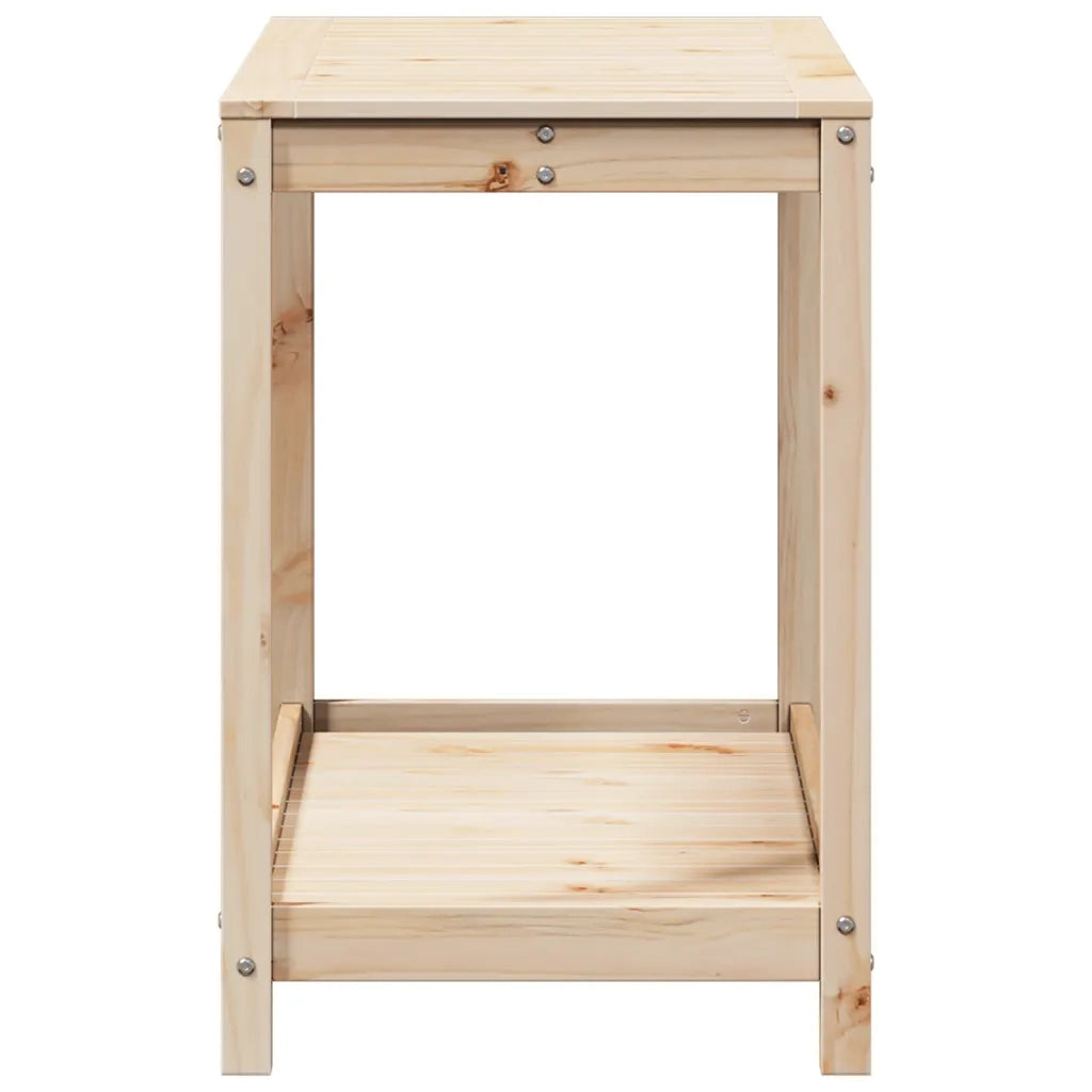 Tavolo Invaso con Ripiano 108x50x75 cm Legno Massello di Pino CFW4408584