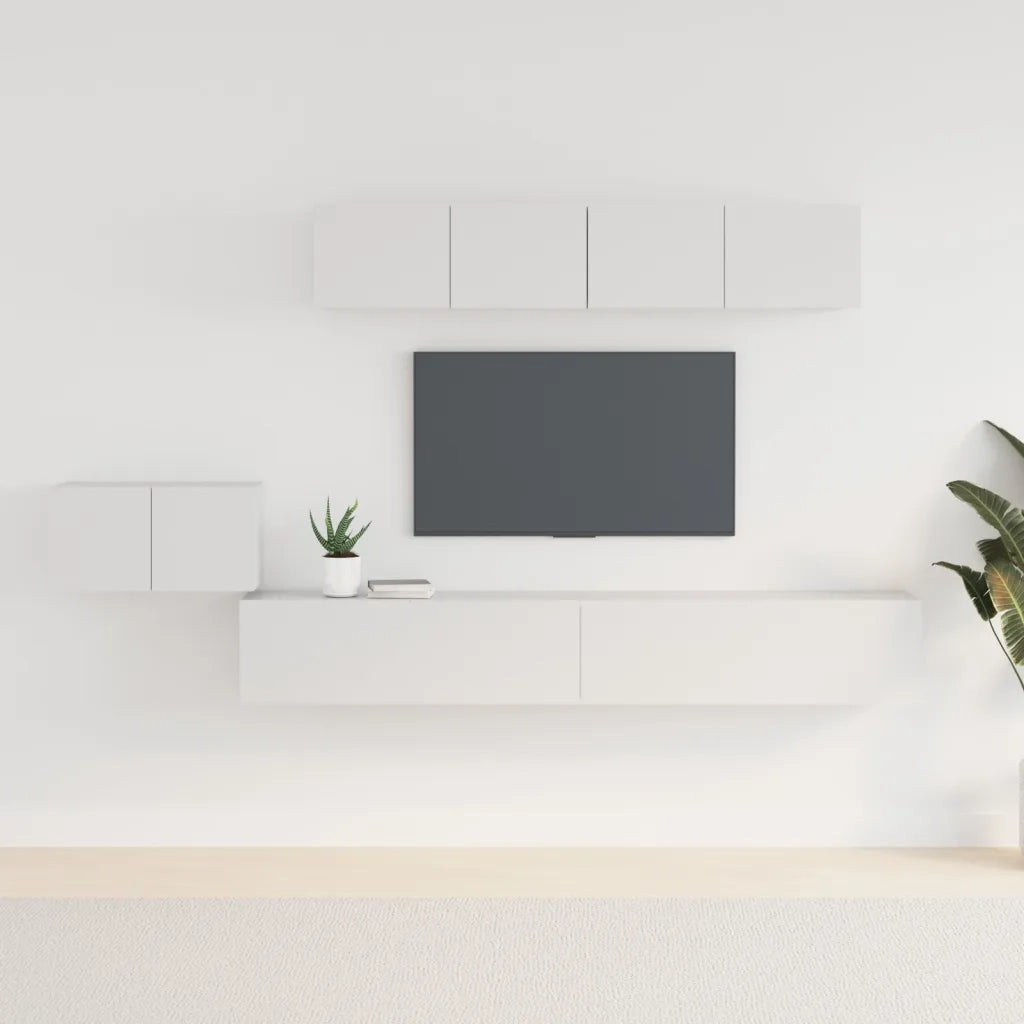 Set di Mobili Porta TV 5 pz Bianco in Legno Multistratocod mxl 121513