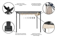 Gazebo pergola da giardino 3x3 - Havana - GAPE11HA-3.3