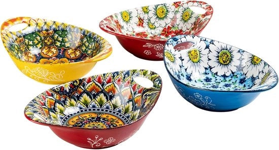 Porcellana bohemien dessertkom - Set di 6 - per pasta e insalata - lavastoviglie