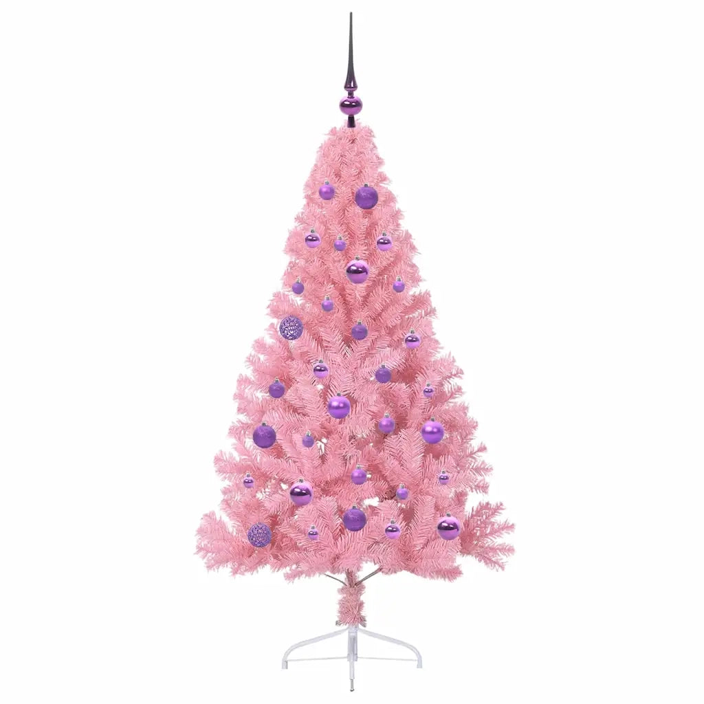 Albero di Natale | Decorazioni natalizie artificiale con luci integrate Rosa 150 cm PVC