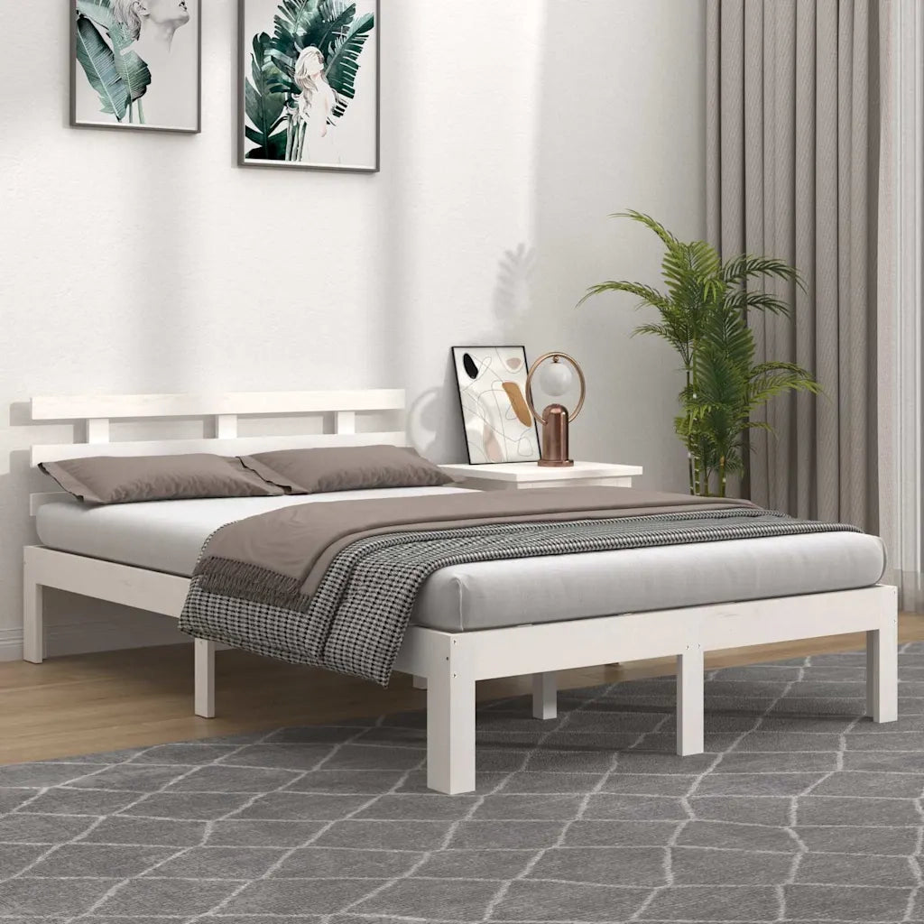 Giroletto-Struttura Letto Bianco in Legno Massello 120x190 cm Small Double 516927