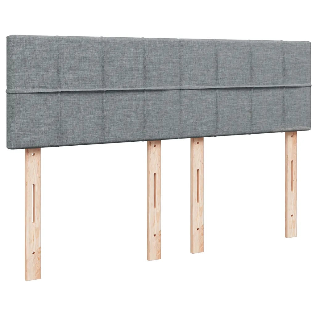 Giroletto a Molle con Materasso Grigio Chiaro160x200 cm Tessuto