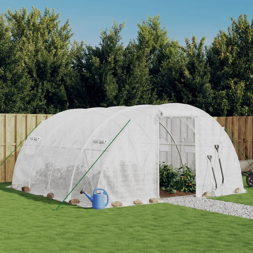 Serra con struttura in acciaio bianca 16 m2 4x4x2 m CFW5615216