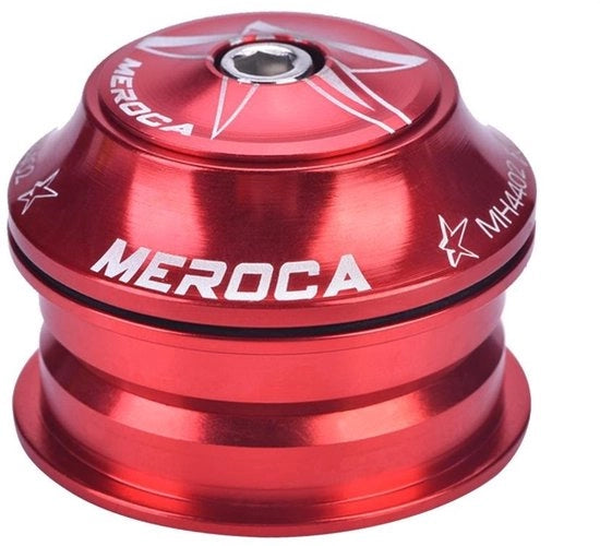 Set di sterzatura per bicicletta 1 1/8 pollici - Sterzo in alluminio - Leggero e duraturo - Rosso - Per bicicletta da corsa e mountain bike - Adatto a sterzature da 44 mm