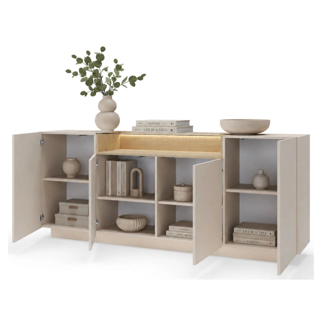Madia Halefa, Credenza 4 Ripiani, 103x40x83h cm Beige