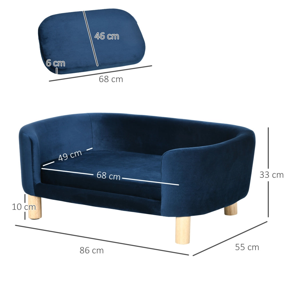 Divano per cani piccoli ¨C zephmum ¨C blu 86x55x33