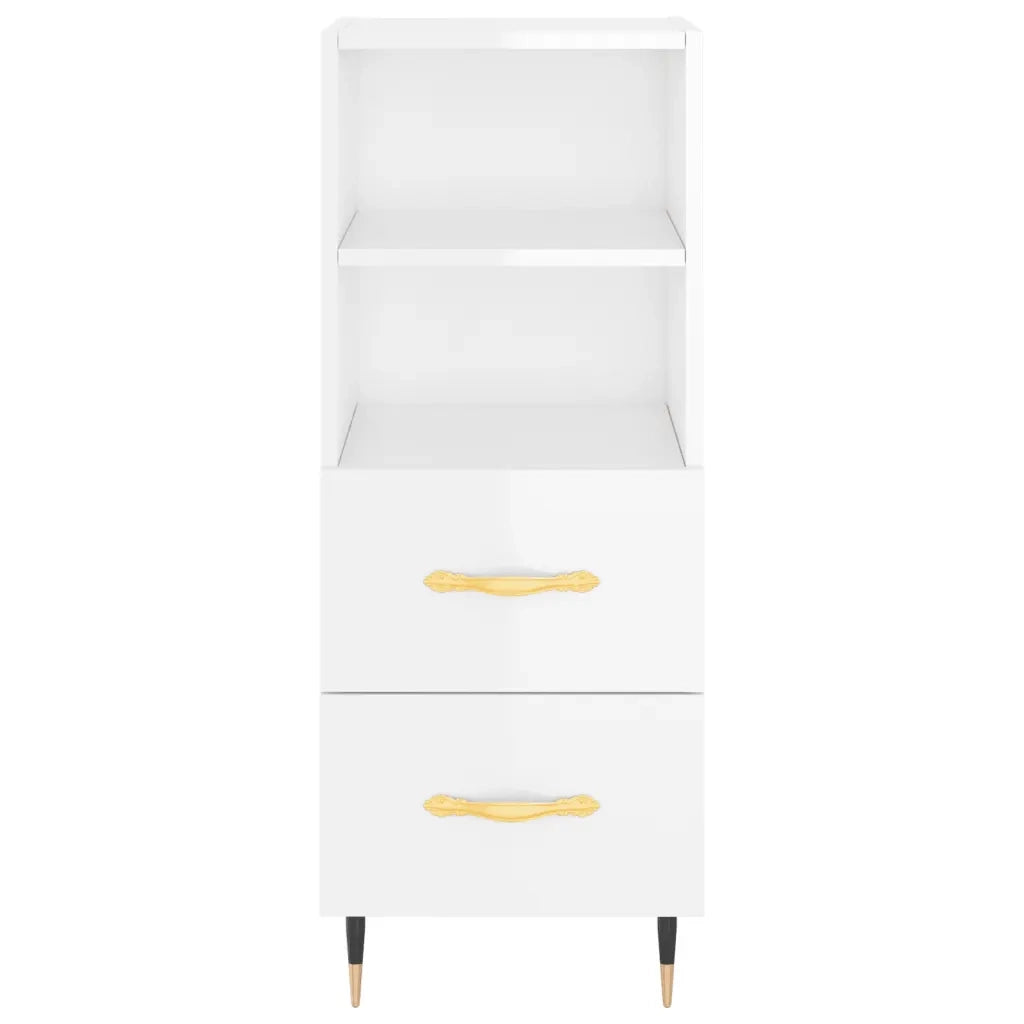 Credenza-Buffet-Armadio da cucina Bianco Lucido 34,5x34x90 cm in Legno Multistrato 630356