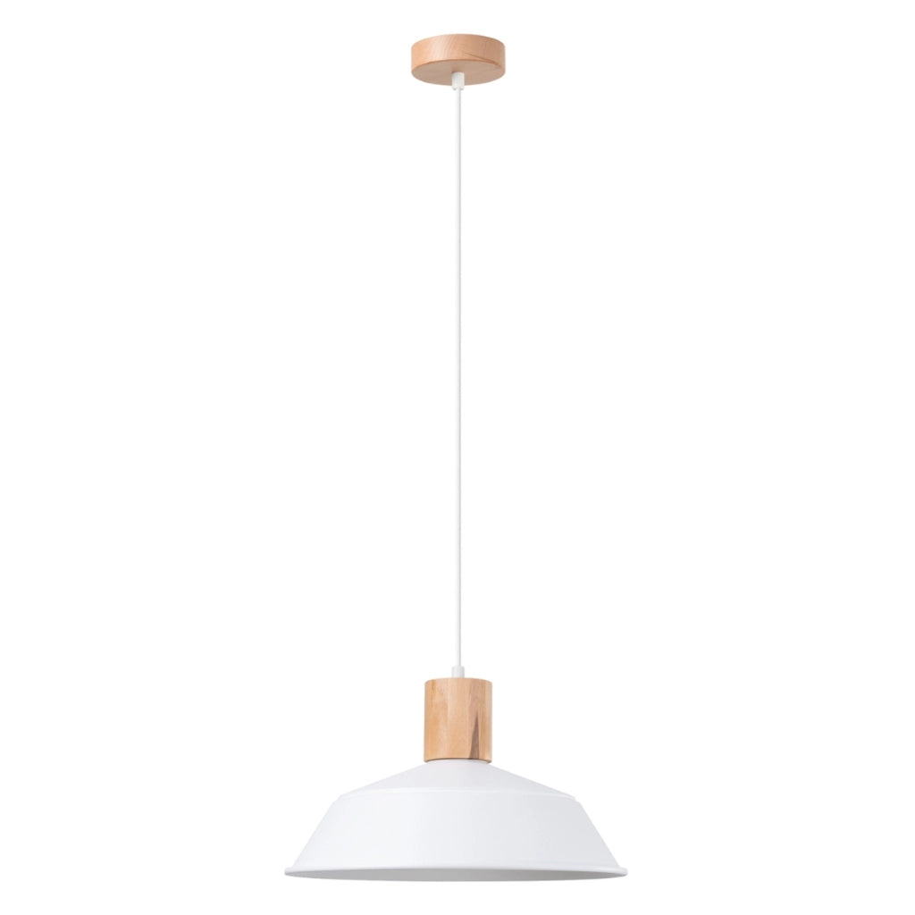 Lampada a sospensione bianca URBANO legno E27 15W Pure Lume