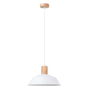 Lampada a sospensione bianca URBANO legno E27 15W Pure Lume