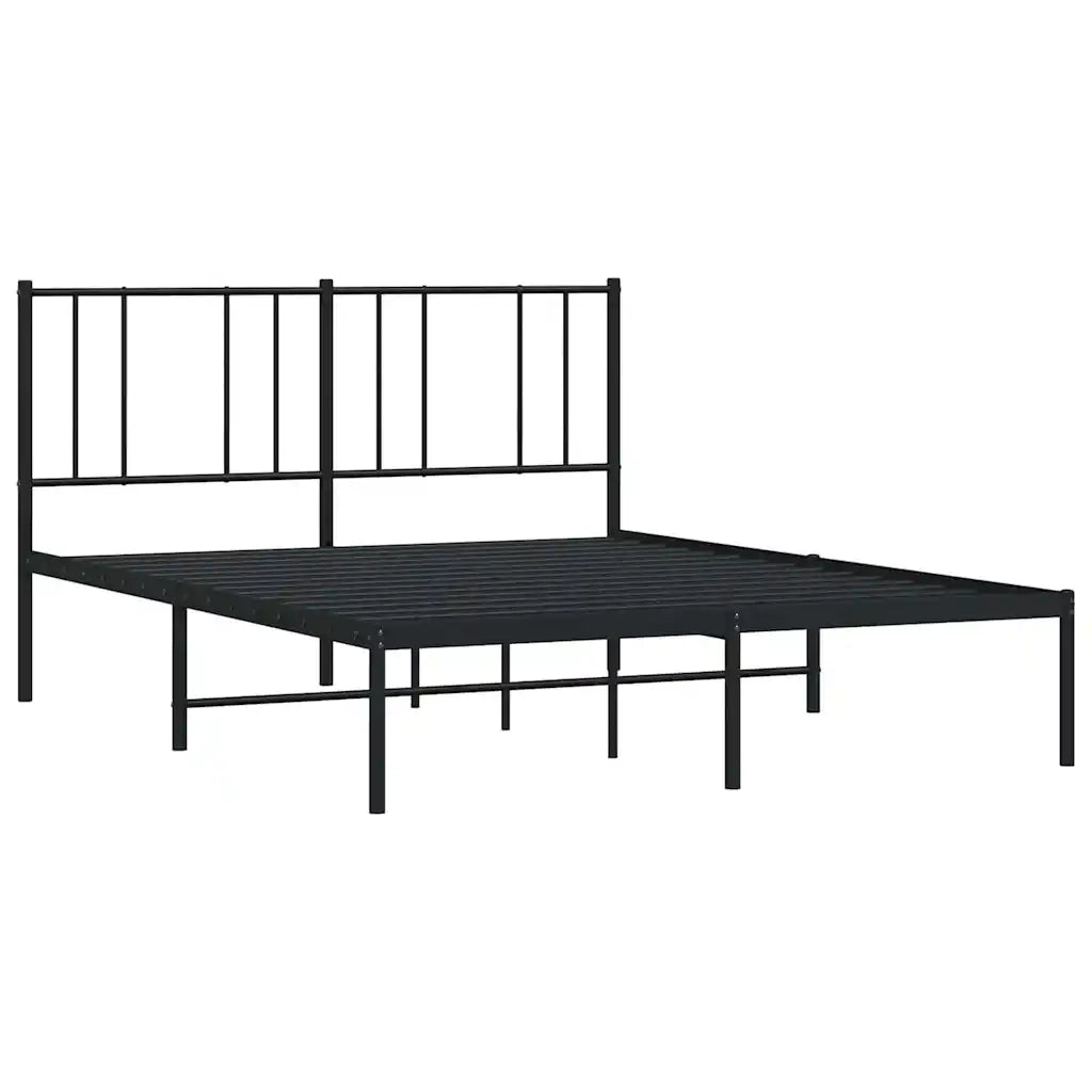 Giroletto con Testiera in Metallo Nero 140x190 cm 352480