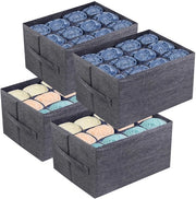 Organizzatore 4 contenitori per armadio a parete con 12 ripiani per la gestione di abiti, pantaloni, asciugamani, camicie, magliette.